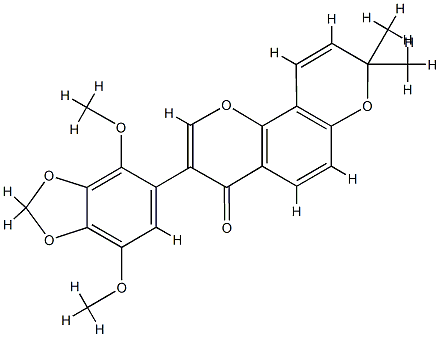 3-(2,5-Dimethoxy-3,4-methylenedioxyphenyl)-8,8-dimethyl-4H,8H-benzo[1,2-b:3,4-b']dipyran-4-one Struktur