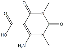 5-Pyrimidinecarboxylicacid,6-amino-1,2,3,4-tetrahydro-1,3-dimethyl-2,4- Struktur