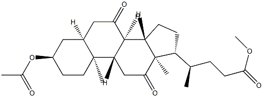 3α-Acetoxy-7,12-dioxo-5β-cholan-24-oic acid methyl ester Struktur