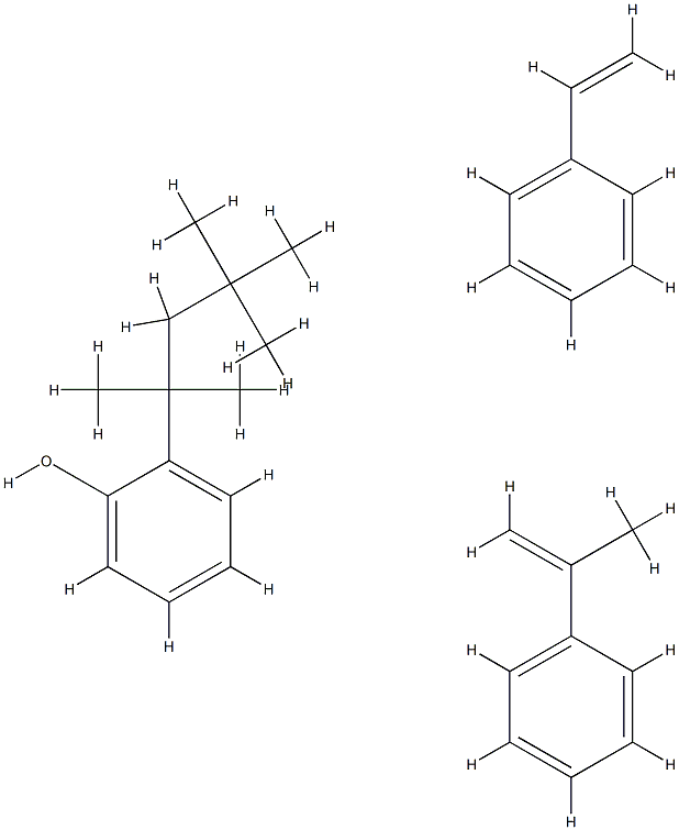 Phenol, (1,1,3,3-tetramethylbutyl)-, polymer with ethenylbenzene and (1-methylethenyl)benzene Struktur