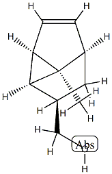 Cyclopropa[cd]pentalene-2-methanol, 1,2,2a,2b,4a,4b-hexahydro-4b-methyl-, Struktur