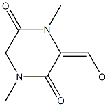 2-Piperazinecarboxaldehyde,1,4-dimethyl-3,6-dioxo-,ion(1-)(9CI) Struktur