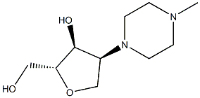 D-Ribitol, 1,4-anhydro-2-deoxy-2-(4-methyl-1-piperazinyl)- (9CI) Struktur