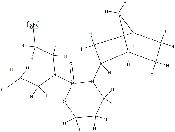 N,N-bis(2-chloroethyl)-3-norbornan-2-yl-2-oxo-1-oxa-3-aza-2$l^{5}-phos phacyclohexan-2-amine Struktur