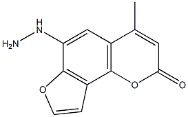 2H-Furo[2,3-h]-1-benzopyran-2-one,6-hydrazino-4-methyl-(9CI) Struktur