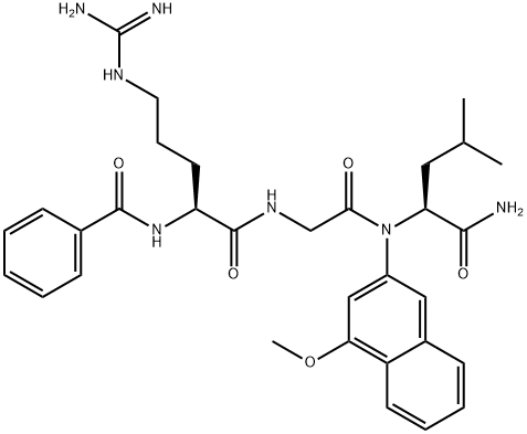 Bz-Arg-Gly-Leu-4MβNA · HCl Struktur