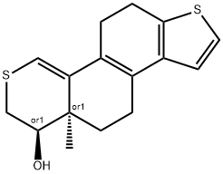 A-nor-3,16-dithia-D-homo-1,5(10),8,14-estratetraen-17-ol Struktur