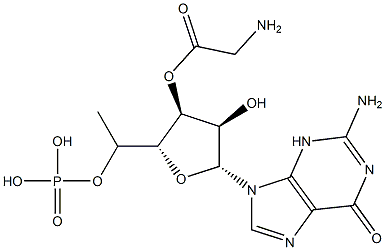 2'(3')-O-(glycyl)guanosine-5'-(O-methylphosphate) Struktur