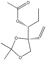 D-threo-Pentitol, 1,2-dideoxy-4-C-ethenyl-4,5-O-(1-methylethylidene)-, acetate (9CI) Struktur