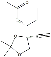 D-threo-Pentitol, 1,2-dideoxy-4-C-ethynyl-4,5-O-(1-methylethylidene)-, acetate (9CI) Struktur