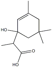 2-Cyclohexene-1-aceticacid,1-hydroxy-alpha,3,5,5-tetramethyl-(9CI) Struktur