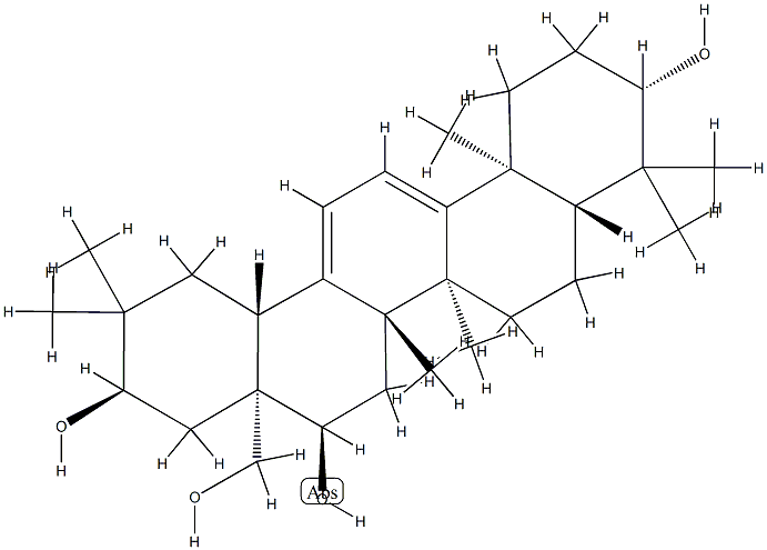 (18α)-Oleana-9(11),12-diene-3β,16α,21α,28-tetrol Struktur