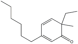 2,4-Cyclohexadien-1-one,6-ethyl-3-hexyl-6-methyl-(9CI) Struktur