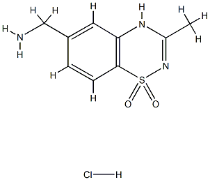 6-Aminometil-3-metil-1,2,4-benzotiadiazina-1,1-diossido cloridrato [italian] Struktur