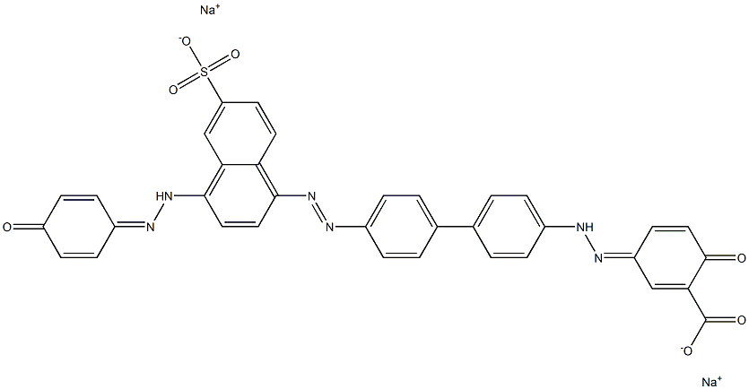 disodium 5-[[4'-[[4-[(4-hydroxyphenyl)azo]-6(or 7)-sulphonato-1-naphthyl]azo][1,1'-biphenyl]-4-yl]azo]salicylate Struktur