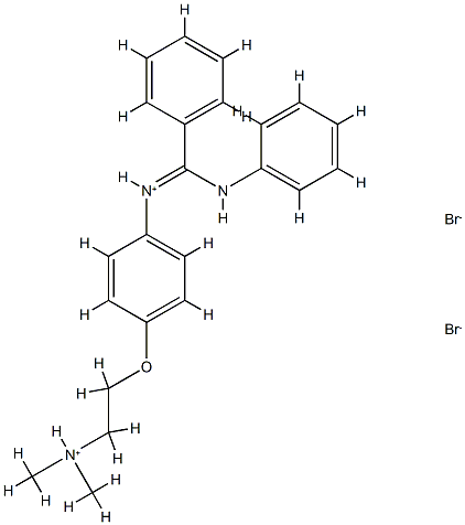 2-[4-(anilino-phenyl-methylidene)azaniumylphenoxy]ethyl-dimethyl-azani um dibromide Struktur