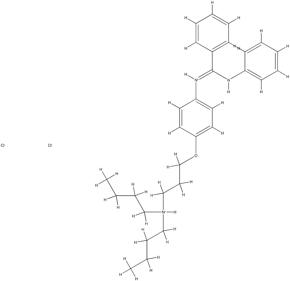 3-[4-(anilino-phenyl-methylidene)azaniumylphenoxy]propyl-dibutyl-azani um dichloride Struktur