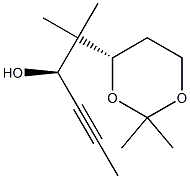 1,3-Dioxane-4-ethanol,bta,bta,2,2-tetramethyl-alpha-1-propynyl-,(alphaS,4S)-(9CI) Struktur