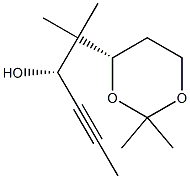 1,3-Dioxane-4-ethanol,bta,bta,2,2-tetramethyl-alpha-1-propynyl-,(alphaR,4S)-(9CI) Struktur