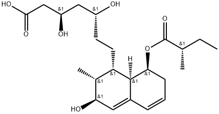 (3R,5R)-7-[(1S,2R,3S,8S,8aR)-3-hydroxy-2-methyl-8-[(2S)-2-methylbutano yl]oxy-1,2,3,7,8,8a-hexahydronaphthalen-1-yl]-3,5-dihydroxy-heptanoic acid Struktur