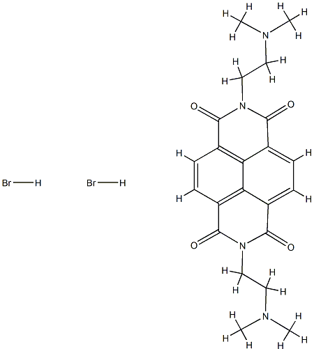 2,7-Bis(2-(dimethylamino)ethyl)benzo(lmn)(3,8)phenanthroline-1,3,6,8(2 H,7H)-tetrone dihydrobromide Struktur