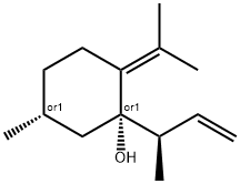 Cyclohexanol, 5-methyl-2-(1-methylethylidene)-1-[(1R)-1-methyl-2-propenyl]-, (1S,5R)-rel- (9CI) Struktur