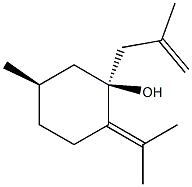 Cyclohexanol, 5-methyl-2-(1-methylethylidene)-1-(2-methyl-2-propenyl)-, (1R,5S)-rel- (9CI) Struktur