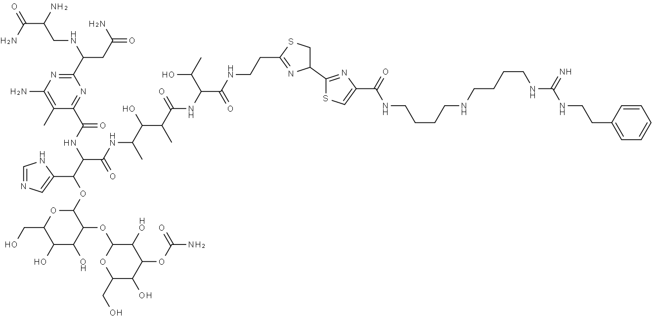 N1-[4-[[4-[[Imino[(2-phenylethyl)amino]methyl]amino]butyl]amino]butyl]-7,8-dihydrobleomycinamide Struktur