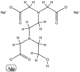 trisodium 2-[carboxylatomethyl-[2-(carboxylatomethyl-(2-hydroxyethyl)amino)ethyl]amino]acetate Struktur