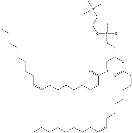 3,5,9-Trioxa-4-phosphaheptacos-18-en-1-aminium, 4-hydroxy-N,N,N-trimet hyl-10-oxo-7-((1-oxo-9-octadecenyl)oxy)-, hydroxide, inner salt, 4-sul fide, (Z,Z)- Struktur