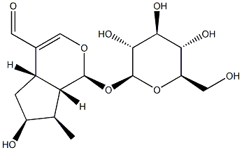 (1S)-1α-(β-D-Glucopyranosyloxy)-1,4aα,5,6,7,7aα-hexahydro-6α-hydroxy-7α-methylcyclopenta[c]pyran-4-carbaldehyde Struktur