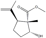 Cyclopentanecarboxylic acid, 2-hydroxy-1-methyl-5-(1-methylethenyl)-, methyl ester, (1R,2S,5R)-rel- (9CI) Struktur