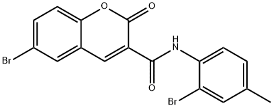 6-bromo-N-(2-bromo-4-methylphenyl)-2-oxo-2H-chromene-3-carboxamide Struktur