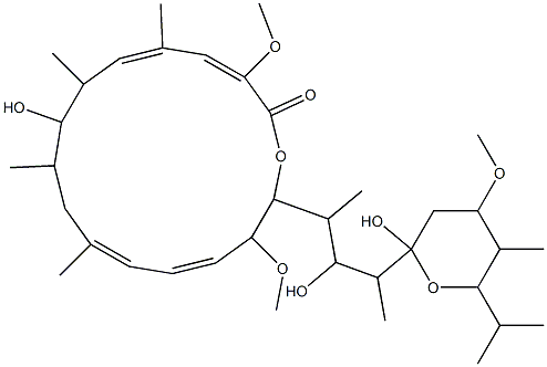 21-O-Methyl-21-O-de(3-carboxy-1-oxo-2-propenyl)-2-demethyl-2-methoxy-24-methylhygrolidin Struktur