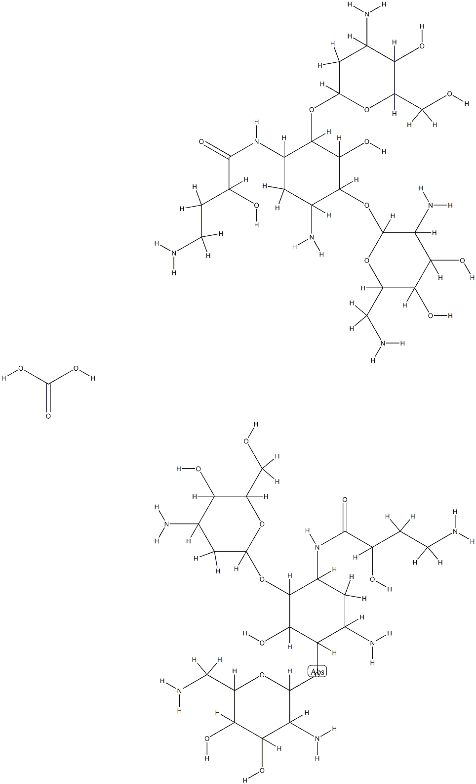 1-N-((S)-4-amino-2-hydroxybutyryl)-2''-deoxykanamycin B Struktur