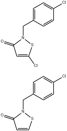 5-Chloro-2-((4-chlorophenyl)methyl)-3(2H)-isothiazolone with 2-((4-chlorophenyl)methyl)-3(2h)-isothiazolone Struktur