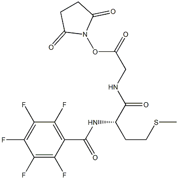 N-pentafluorobenzoylmethionylglycine-N-hydroxysuccinimide ester Struktur