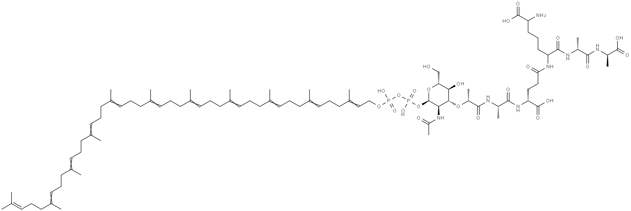 undecaprenyl biphosphate-N-acetylmuramoyl-pentapeptide Struktur