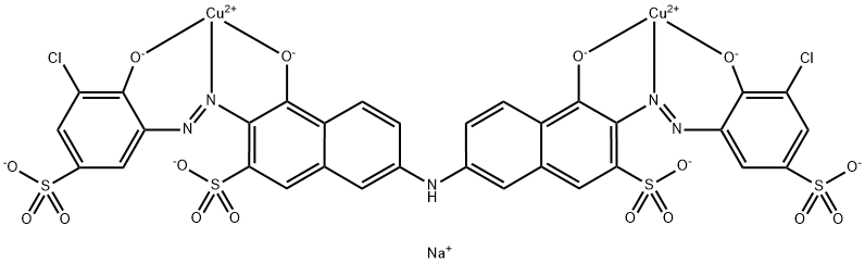 tetrasodium [mu-[[7,7'-iminobis[3-[(3-chloro-2-hydroxy-5-sulphophenyl)azo]-4-hydroxynaphthalene-2-sulphonato]](8-)]]dicuprate(4-) Struktur