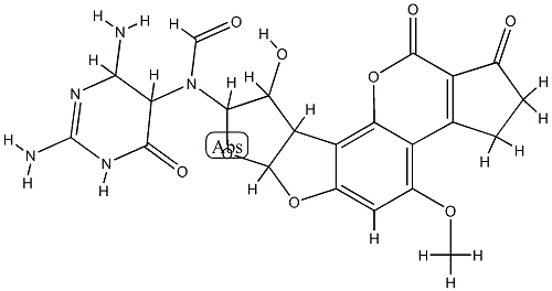 2,3-dihydro-2,3-(N(5)-formyl-2',5',6'-triamino-4-oxo-N(5)-pyrimidyl)-3-hydroxyaflatoxin B(1) Struktur