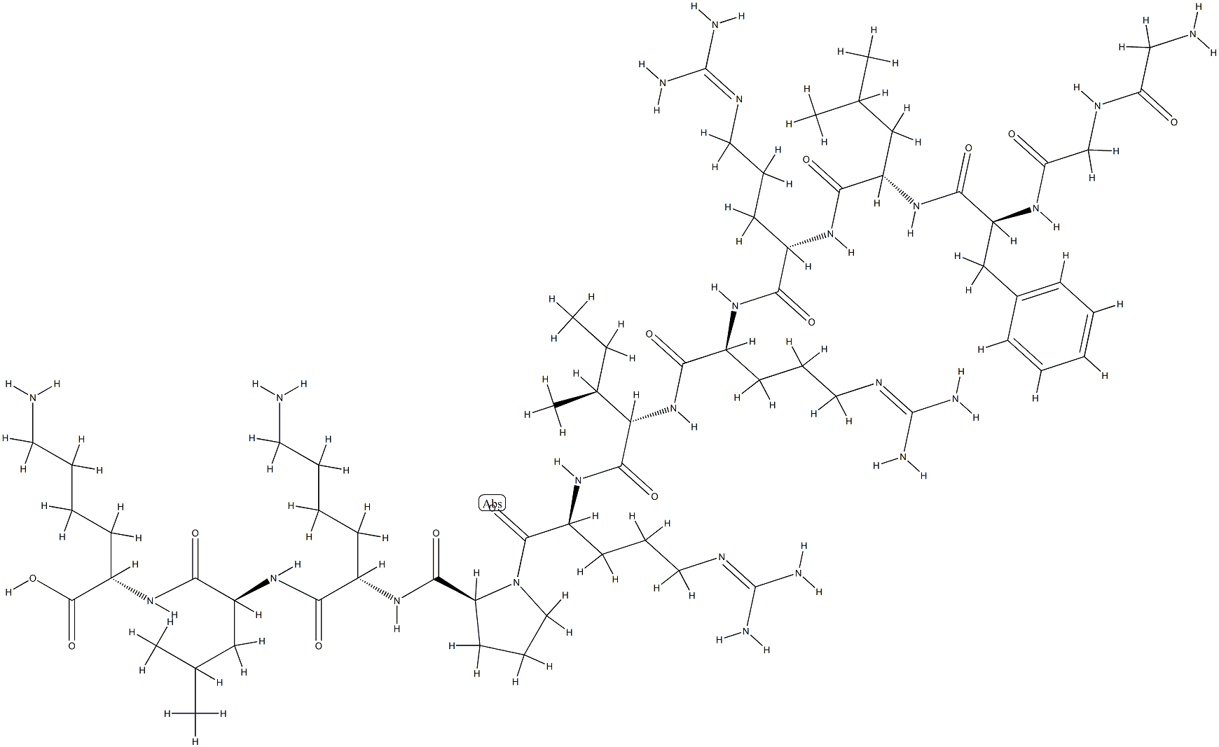 dynorphin A, desTyr(1)-desTrp(14)-desAsp(15)-desAsn(16)-desGlu(17)- Struktur