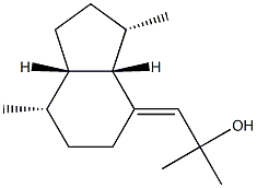 2-Methyl-1-[(3S,3aβ,4E,7aβ)-octahydro-3α,7α-dimethyl-4H-inden-4-ylidene]-2-propanol Struktur