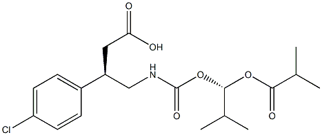 Benzenepropanoic acid, 4-chloro-b-[[[[(1S)-2-Methyl-1-(2-Methyl-1-oxopropoxy)propoxy]carbonyl ]aMino]Methyl]-, (bR)- Struktur