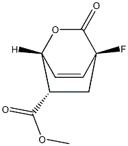 2-Oxabicyclo[2.2.2]oct-7-ene-6-carboxylicacid,4-fluoro-3-oxo-,methylester,(1R,4S,6S)-rel-(9CI) Struktur