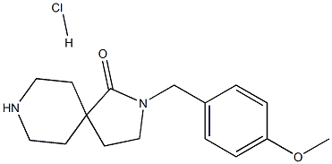 2,8-Diazaspiro[4.5]decan-1-one, 2-[(4-methoxyphenyl)methyl]-, hydrochloride (1:1) Struktur