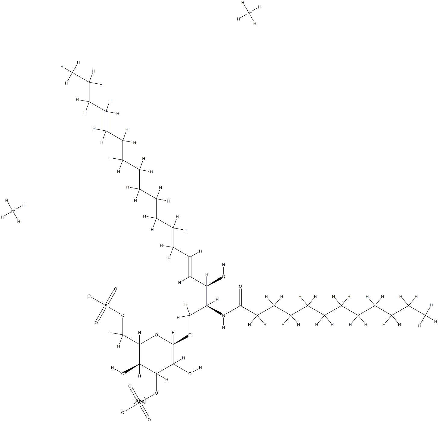 3,6-di-O-sulfo-D-galactosyl-1-1'-N-lauroyl-D-erythro-sphingosine (aMMoniuM salt) Struktur