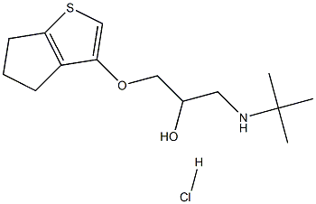 1-(tert-butylamino)-3-(8-thiabicyclo[3.3.0]octa-6,9-dien-6-yloxy)propa n-2-ol hydrochloride Struktur