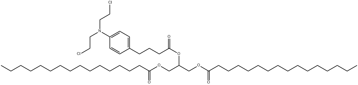 1,3-dipalmitoyl-2-(4-(bis(2-chloroethyl)amino)benzenebutanoyl)glycerol Struktur