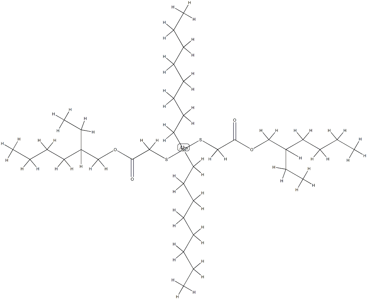 Bis(carboxymethylthio)dioctylstannylene, di(2-ethylhexyl) ester Struktur