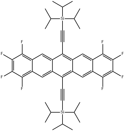 [(1,2,3,4,8,9,10,11-Octafluoro-6,13-pentacenediyl)di-2,1-ethynediyl]bis[tris(1-methylethyl)silane Struktur